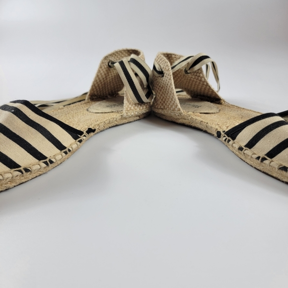 Soludos Classic Canvas Stripe Espadrille Sandals in Black & White, 7 - Picture 3 of 15